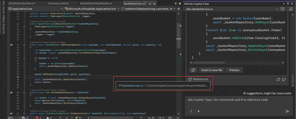 GitHub Copilot in Visual Studio