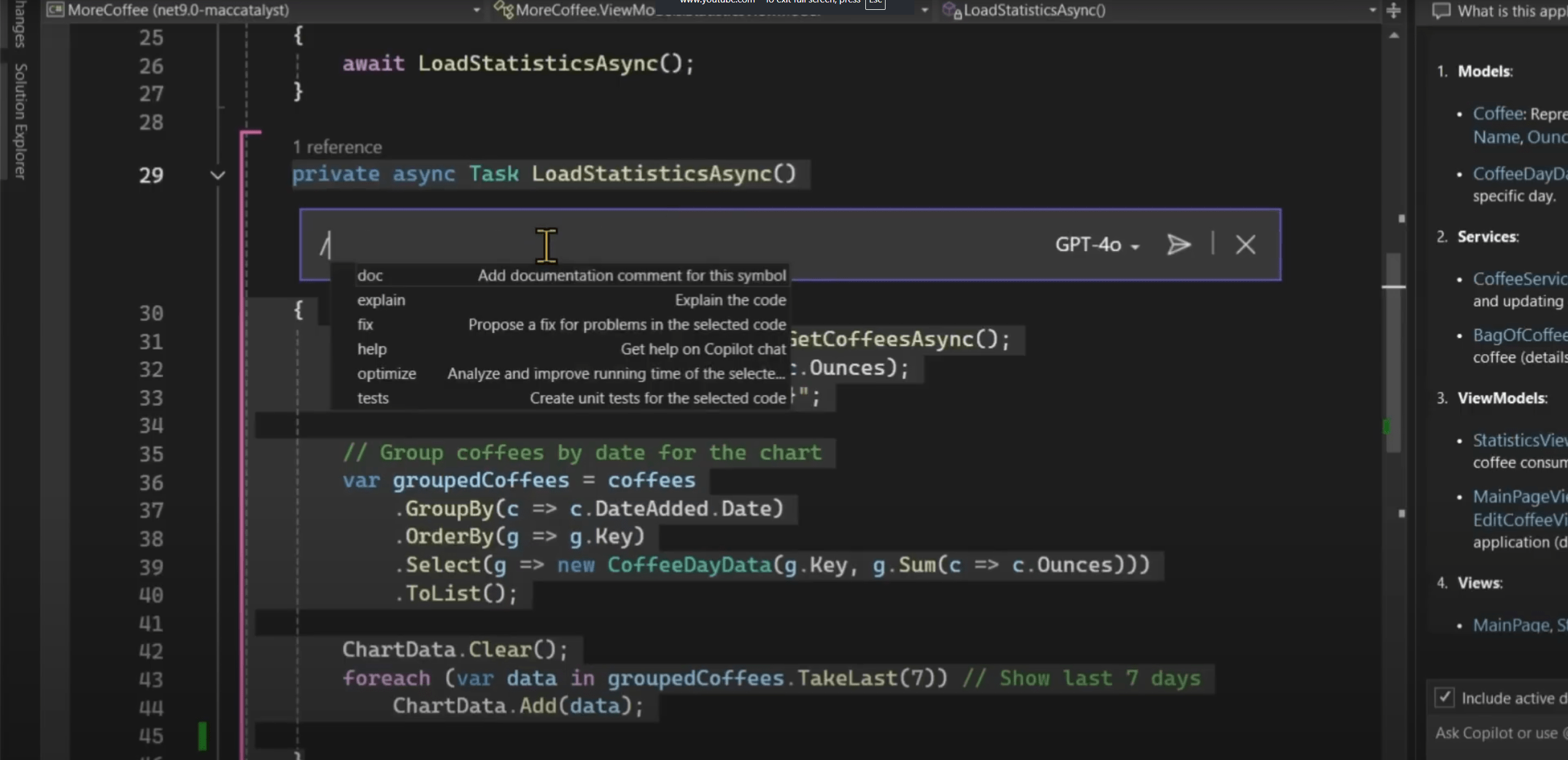 Real Example of GitHub Copilot in Visual Studio