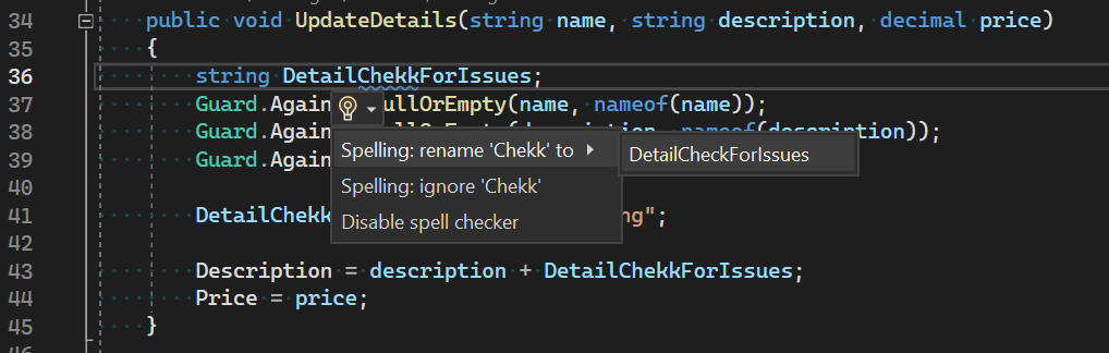 Visual Studio Spell Checker