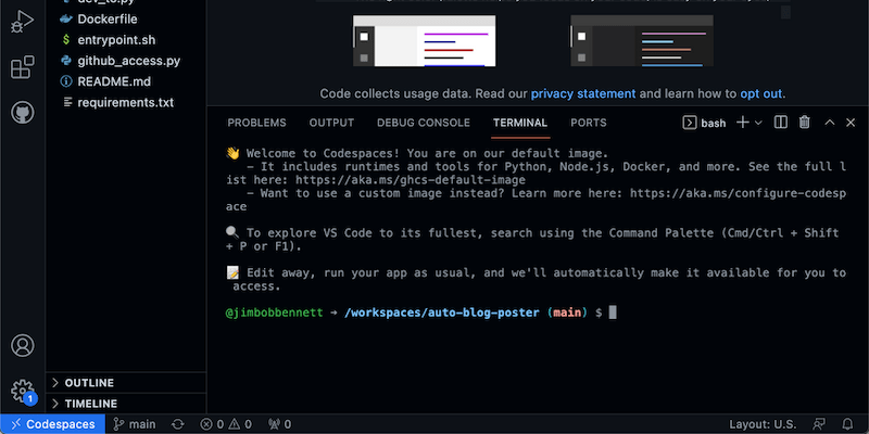 GitHub Codespaces (cloud development environment)