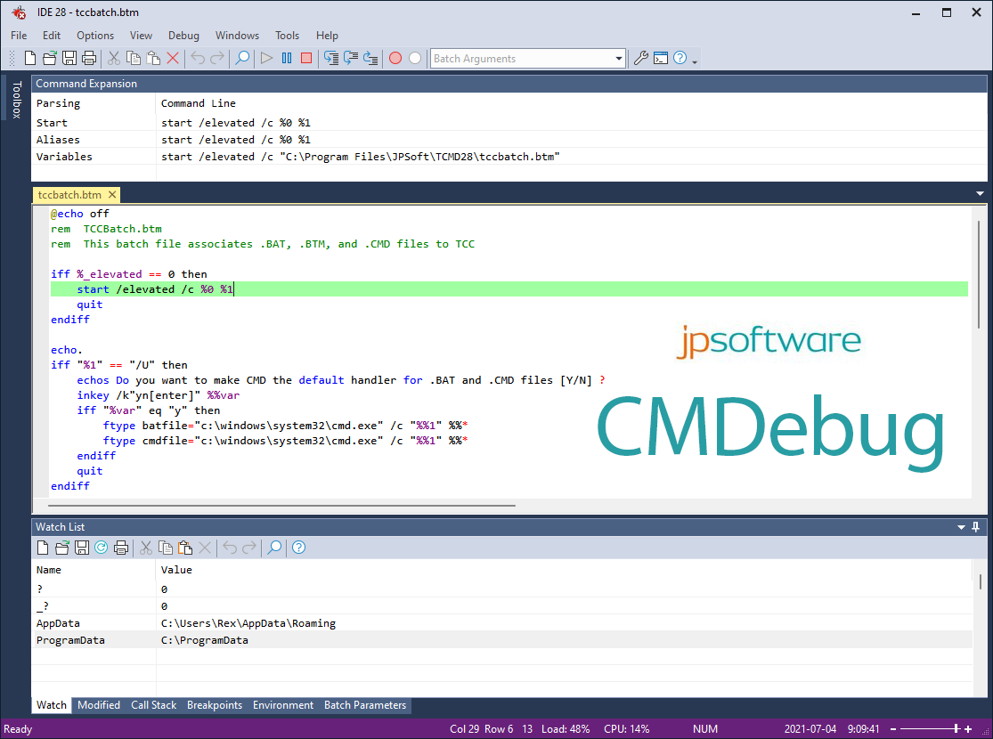 Download JP Software CMDebug v36.00.33 Multilingual + CRACK