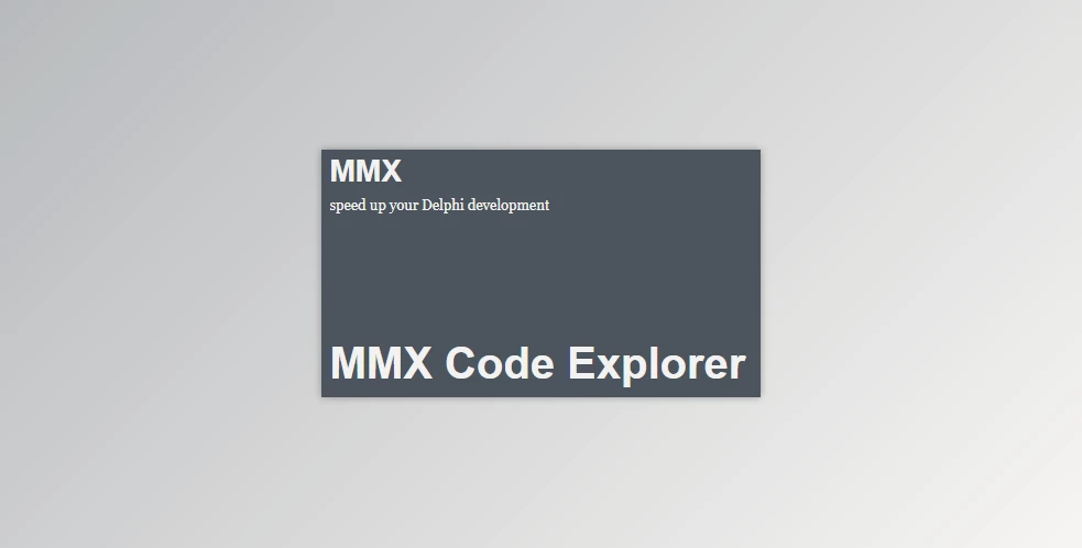 MMX Code Explorer v16.0.8.59 (12 Sep 2025) for Delphi 13 Florence Retail