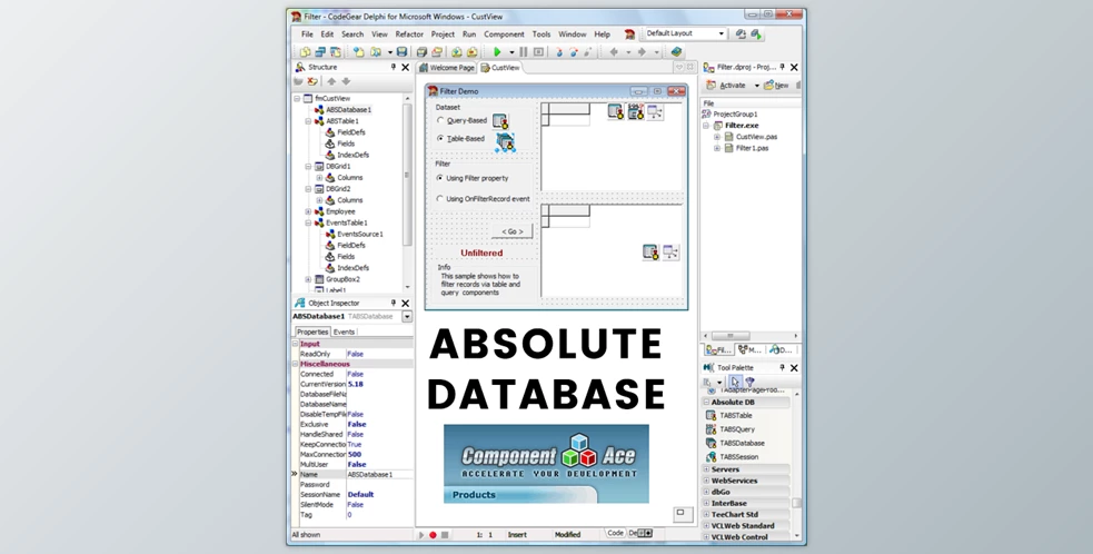 Download Absolute Database v7.96 Multi & Single User for Delphi & C++ Builder 4-12 Athens + Source Code & License Key
