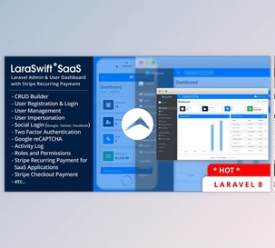 LaraSwift SaaS v1.0 Laravel Admin & User Dashboard + CRUD Builder + Stripe Recurring Payment