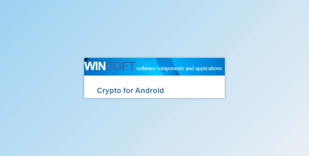 Download Winsoft Crypto for Android v1.4 for Delphi 10.4-12 Athens Full Source