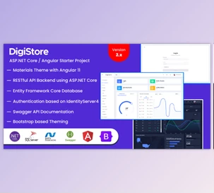 Download DigiStore .NET Core & Angular startup project bundle with IoT & E-Commerce dashboards