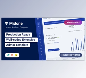 Download Midone v4.0.9 (14 Jul 2022​) HTML & Laravel Admin Dashboard Template