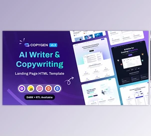 Download CopyGen v1.3.0 AI Writer & Copywriting Landing Page HTML Template NULLED