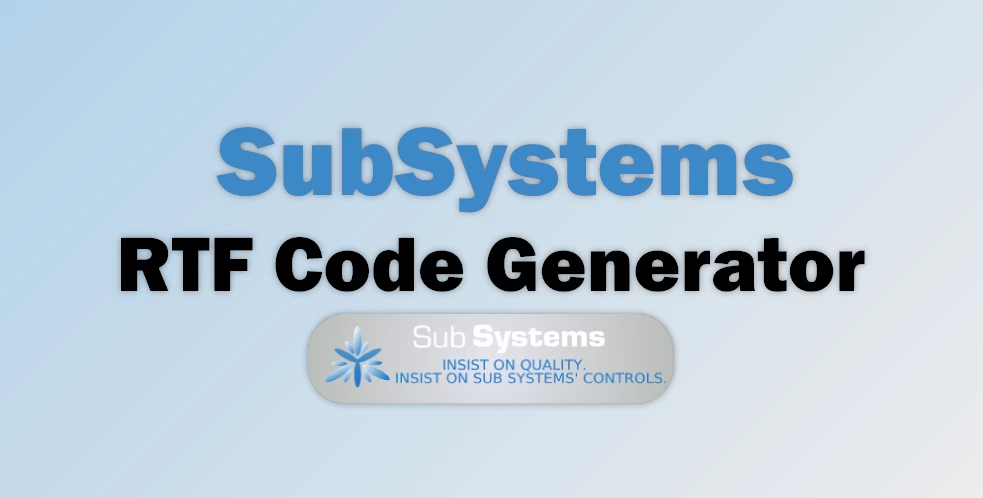 Download SubSystems RTF Code Generator v9.0 for .NET + CRACK